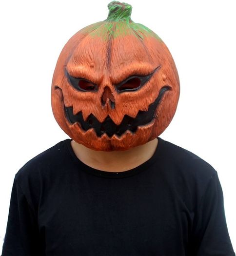 Pumpkin Mask Scary Latex Full Head Mask Fancy Dress Scarecrow Decoration Halloween Costume Party