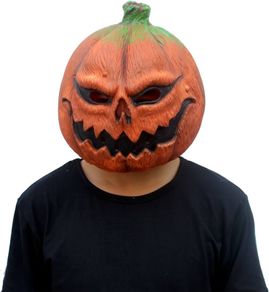 Pumpkin Mask Scary Latex Full Head Mask Fancy Dress Scarecrow Decoration Halloween Costume Party