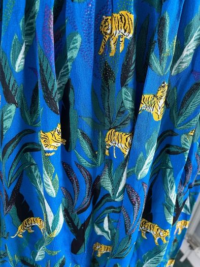 Brand new superdry blue midi dress with tiger print