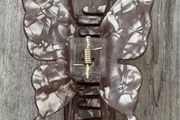 Marble Pattern Brown Long Butterfly Claw Clip