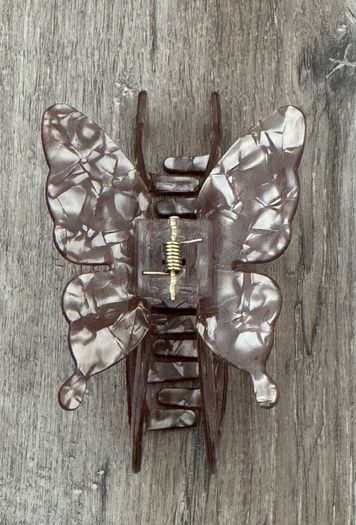 Marble Pattern Brown Long Butterfly Claw Clip