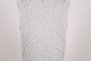 Soaked White Speckled Knit Sleeveless Vest Top Size M