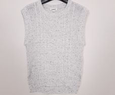 Soaked White Speckled Knit Sleeveless Vest Top Size M