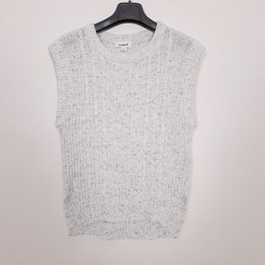 Soaked White Speckled Knit Sleeveless Vest Top Size M