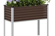 Garden Planter Brown 100x45x90 cm Steel