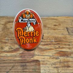 vintage Marston's Merrie Monk ceramic beer pump clip badge