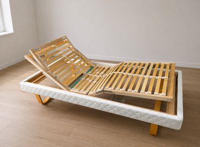 Electric Single Adjustable Motorised Slatted Bed Frame