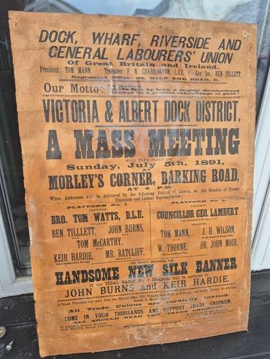 1891 antique original Labourers union poster