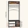 Coat Rack with Shoe Bench & 3 Drawers, 3-in-1 Freestanding Image 2