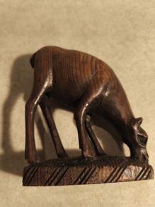 African Carved Deer (handmade)