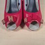 Womens Tommy Hilfiger Caitlyn Red Leather Shoes Open Peep Toe Heels Slip On Boxed Spring 2012 Size Uk 5 Eu 38 Image 5