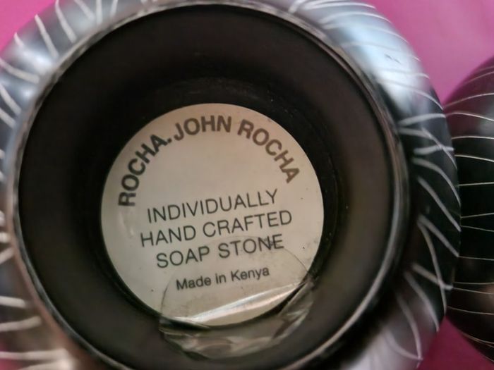 John Rocha Hand Crafted Soap Stone Tea Light Holders
