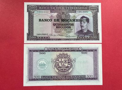 Mozambique  500 Escudos  1967    (UNCIRCULATED ) Overprint.