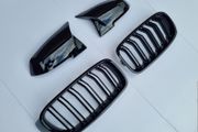 Brand New F30 F31 Black Kidney Grilles &amp; Mirror Covers Set
