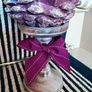 New bespoke oversized autumn Pinecone on distressed wood base in mulberry Image 3