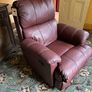 Genuine Leather Burgundy Reclining Armchair Image 3