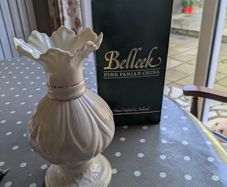 Belleek Fine Parian China vase with original box