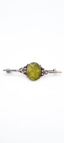Connemara Marble Sterling Silver Brooch - Vintage