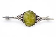 Connemara Marble Sterling Silver Brooch - Vintage