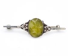 Connemara Marble Sterling Silver Brooch - Vintage
