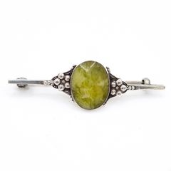 Connemara Marble Sterling Silver Brooch - Vintage