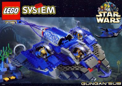 Lego Star Wars 7161: Gungan Sub (1999) 100% Complete (NO BOX)