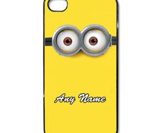 Personalized name initial Minion cover case for all iPhones Samsungs