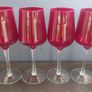 Fabulous Set of Four Hand Blown Ruby Red/Clear Stemmed Large Universal Shaped Wine Glasses in Excellent Condition Image 2