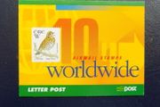 Irish Definitive Stamp booklet."W" worldwide.Self-Adhesive.10 stamps.MNH.
