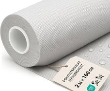 Waterproof fabric by the meter 2 M x 160 cm Durable outdoor material ideal for cushions curtains furniture covers garden seating and sewing projects Light Grey Oeko-Tex certified