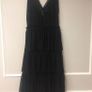 H&M Black Lace V-neck Tiered Pleated Dress Image 4