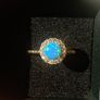 585 14ct gold created opal ring size L Image 7