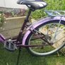Girls  24" Bicycle/Ken Black Purple with stand and back carrier Image 5