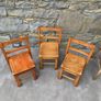 Set of 3 antique Oak childs chairs. Image 2