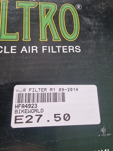 New spark plugs and air filter for 09-2014 Yamaha R1 big bang