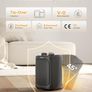 2 In 1 Mini Electric Fan Heater 2000W with Two Heat Settings & Fan, Ceramic Desk Heater for Bedroom, Temperature Control Desk Heater, A16a-black Image 4