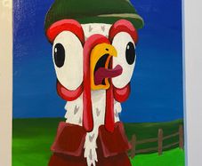 Crazy Farmer Chicken Original Acrylic Painting