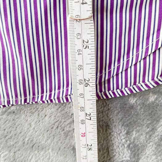 Ralph Lauren - Womens - Size 10 - Purple Stripe Long Sleeve Cotton Shirt