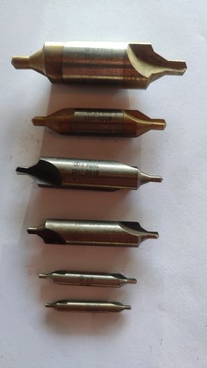 6pcs USSR HSS Combined Center Drill Bits Set NOS Soviet R6M5 Lathe 2.0-6.3mm.