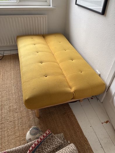 Yellow retro sofa bed