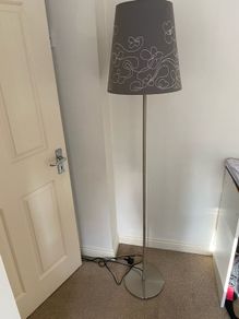 Floor Lamp - Brushed Chrome base with IKEA shade