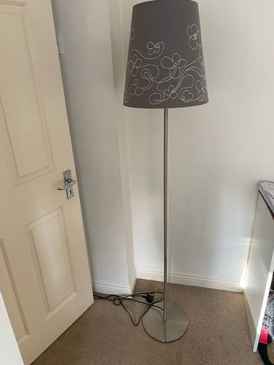 Floor Lamp - Brushed Chrome base with IKEA shade