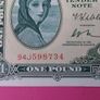 Irish 1972 Lady Lavery One pound banknote in uncirculated condition Image 2