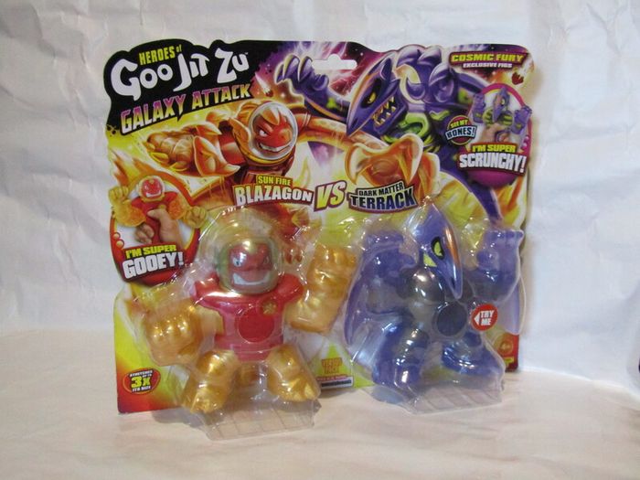 Heroes of Goo Jit Zu 2 Pack Galaxy Attack Cosmic Fury Blazagon Vs Terrack Action Figures Battle Pack Figure Brand New Sealed Rare Hard To Find