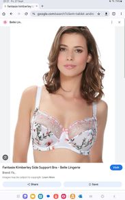 Fantasie Kimberley - Underwired Side Support Bra 30F  - White Floral - BNWT RRP 42