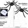 2pcs Black Giant Spider, Triangular Cobweb 5m 4.8m, Plastic Spiders 30pcs, Spider Web 40g for Halloween Decorations Indoor Outdoor Home Yard Image 2