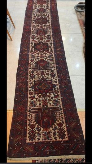 XL Vintage 440cm X 90cm  Persian Heriz Hand Knotted Runner Carpet
