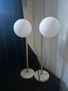 Pair of 2x Globe Table Lamps