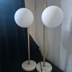 Pair of 2x Globe Table Lamps