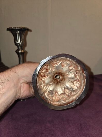Pair of Silver Art Nouveau Candlestick Holders